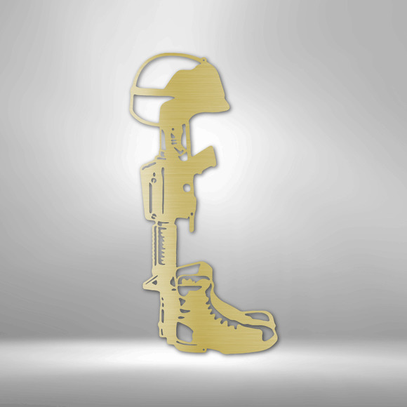 Fallen Soldier Memorial Steel Sign Laser Cut Powder Coated Home & Office Metal W